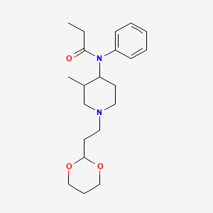 molecular formula C21H32N2O3 B12742971 N-(1-(2-(1,3-Dioxan-2-yl)ethyl)-3-methyl-4-piperidinyl)-N-phenylpropanamide CAS No. 86052-06-4