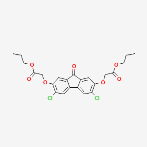 Acetic acid, 2,2'-((3,6-dichloro-9-oxo-9H-fluorene-2,7-diyl)bis(oxy))bis-, dipropyl ester