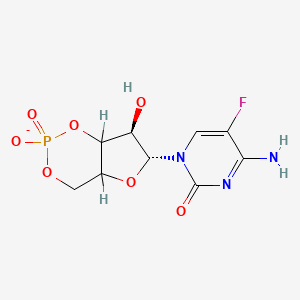 2(1H)-Pyrimidinone, 4-amino-5-fluoro-3,4-dihydro-1-((6R,7R)-tetrahydro-2,7-dihydroxy-2-oxido-4H-furo(3,2-d)-1,3,2-dioxaphosphorin-6-yl)-, ion(1-)