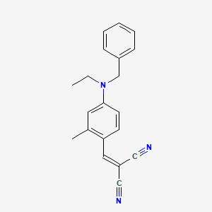 molecular formula C20H19N3 B12743026 Propanedinitrile, ((4-(ethyl(phenylmethyl)amino)-2-methylphenyl)methylene)- CAS No. 97461-15-9