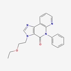 molecular formula C19H18N4O2 B12743060 4H-Imidazo(4,5-c)(1,8)naphthyridin-4-one, 3,5-dihydro-3-(2-ethoxyethyl)-5-phenyl- CAS No. 139482-32-9