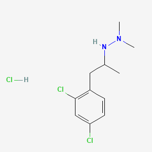 molecular formula C11H17Cl3N2 B12743080 1-(2,4-Dichloro-alpha-methylphenethyl)-2,2-dimethylhydrazine hydrochloride CAS No. 102571-02-8