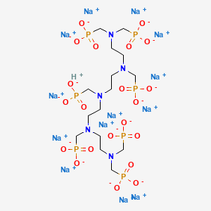 molecular formula C15H31N5Na13O21P7 B12743092 Tridecasodium hydrogen (((phosphonatomethyl)imino)bis(ethylene((phosphonatomethyl)imino)ethylenenitrilobis(methylene)))tetrakisphosphonate CAS No. 93939-89-0