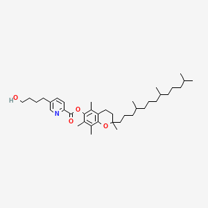 2-Pyridinecarboxylic acid, 5-(4-hydroxybutyl)-, 3,4-dihydro-2,5,7,8-tetramethyl-2-(4,8,12-trimethyltridecyl)-2H-1-benzopyran-6-yl ester