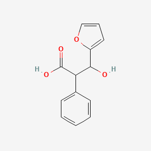 molecular formula C13H12O4 B12743125 (R*,R*)-(-)-beta-Hydroxy-alpha-phenyl-2-furanpropanoic acid CAS No. 119725-48-3