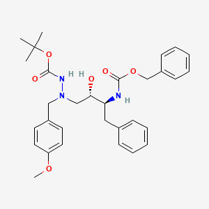 Hydrazinecarboxylic acid, 2-(2-hydroxy-4-phenyl-3-(((phenylmethoxy)carbonyl)amino)butyl)-2-((4-methoxyphenyl)methyl)-,1,1-dimethylethyl ester, (S-(R*,R*))