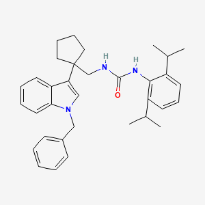 Urea, N-(2,6-bis(1-methylethyl)phenyl)-N'-((1-(1-(phenylmethyl)-1H-indol-3-yl)cyclopentyl)methyl)-