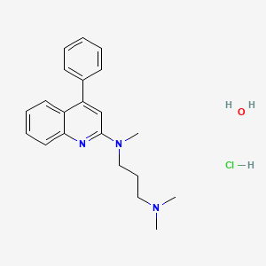 Quinoline, 2-((3-(dimethylamino)propyl)methylamino)-4-phenyl-, monohydrochloride, monohydrate