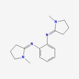 molecular formula C16H22N4 B12743180 N,N'-Bis(1-methyl-2-pyrrolidinylidene)-o-phenylenediamine CAS No. 84859-14-3