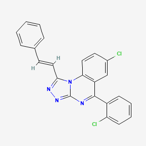 (1,2,4)Triazolo(4,3-a)quinazoline, 7-chloro-5-(2-chlorophenyl)-1-(2-phenylethenyl)-