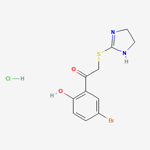 Ethanone, 1-(5-bromo-2-hydroxyphenyl)-2-((4,5-dihydro-1H-imidazol-2-yl)thio)-, monohydrochloride