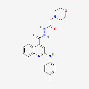 4-Quinolinecarboxylic acid, 2-((4-methylphenyl)amino)-, 2-(4-morpholinylacetyl)hydrazide