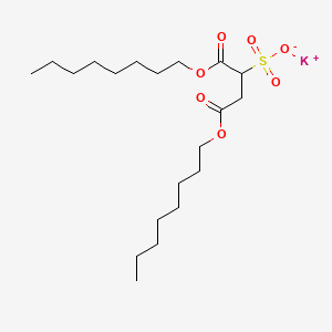 molecular formula C20H37KO7S B12743228 Butanedioic acid, sulfo-, 1,4-dioctyl ester, potassium salt CAS No. 72102-49-9