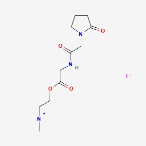 molecular formula C13H24IN3O4 B12743241 Ethanaminium, N,N,N-trimethyl-2-(((((2-oxo-1-pyrrolidinyl)acetyl)amino)acetyl)oxy)-, iodide CAS No. 132382-15-1