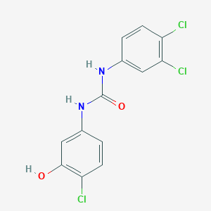 molecular formula C13H9Cl3N2O2 B12743242 N-(4-Chloro-3-hydroxyphenyl)-N'-(3,4-dichlorophenyl)urea CAS No. 63348-28-7