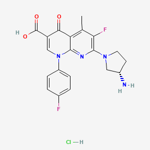 7-[(3S)-3-aminopyrrolidin-1-yl]-6-fluoro-1-(4-fluorophenyl)-5-methyl-4-oxo-1,8-naphthyridine-3-carboxylic acid;hydrochloride