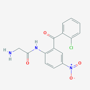 molecular formula C15H12ClN3O4 B127433 2-氨基-N-[2-(2-氯苯甲酰)-4-硝基苯基]乙酰胺 CAS No. 17714-02-2