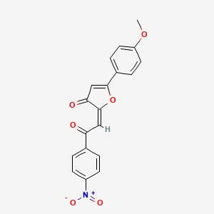 molecular formula C19H13NO6 B12743302 5-(4-Methoxyphenyl)-2-(2-(4-nitrophenyl)-2-oxoethylidene)-3(2H)-furanone CAS No. 139266-52-7