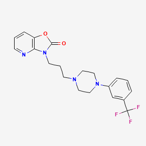 molecular formula C20H21F3N4O2 B12743387 Oxazolo(4,5-b)pyridin-2(3H)-one, 3-(3-(4-(3-(trifluoromethyl)phenyl)-1-piperazinyl)propyl)- CAS No. 134337-00-1