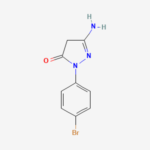 molecular formula C9H8BrN3O B1274340 5-amino-2-(4-bromophenyl)-2,4-dihydro-3H-pyrazol-3-one CAS No. 16883-20-8