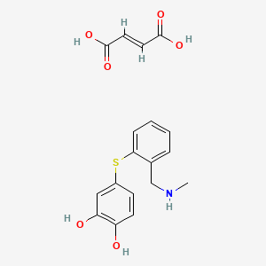 molecular formula C18H19NO6S B12743418 (E)-but-2-enedioic acid;4-[2-(methylaminomethyl)phenyl]sulfanylbenzene-1,2-diol CAS No. 127906-42-7