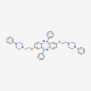 molecular formula C50H50N6O2 B12743431 Dibenzo(b,f)(1,5)diazocine, 6,12-diphenyl-2,8-bis(2-(4-phenyl-1-piperazinyl)ethoxy)- CAS No. 130189-76-3