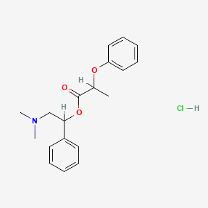 molecular formula C19H24ClNO3 B12743442 2-Phenoxypropionic acid alpha-((dimethylamino)methyl)benzyl ester hydrochloride CAS No. 108984-36-7