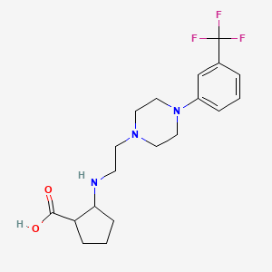 molecular formula C19H26F3N3O2 B12743470 2-(2-(4-(3-Trifluoromethylphenyl)-1-piperazinyl)ethylamino)cyclopentanecarboxylic acid CAS No. 82608-10-4