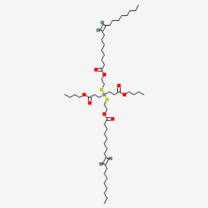 molecular formula C54H100O8S2Sn B12743501 (Bis(3-butoxy-3-oxopropyl)stannylene)bis(thioethylene) (Z)-9-octadecenoate CAS No. 76461-84-2