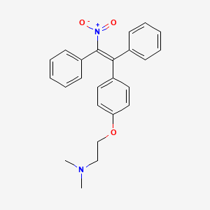 molecular formula C24H24N2O3 B12743520 1-(p-(2-(Dimethylamino)ethoxy)phenyl)-1,2-diphenyl-2-nitroethylene, (E)- CAS No. 20079-10-1