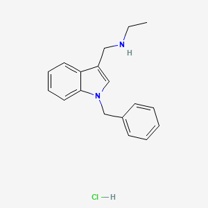 molecular formula C18H21ClN2 B12743526 1H-Indole-3-methanamine, N-ethyl-1-(phenylmethyl)-, monohydrochloride CAS No. 118959-39-0