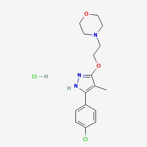 molecular formula C16H21Cl2N3O2 B12743534 Morpholine, 4-(2-((5-(4-chlorophenyl)-4-methyl-1H-pyrazol-3-yl)oxy)ethyl)-, monohydrochloride CAS No. 86871-73-0