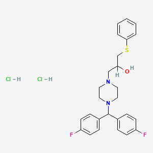 molecular formula C26H30Cl2F2N2OS B12743560 1-(Bis(4-fluorophenyl)methyl)-4-(2-hydroxy-3-phenylthiopropyl)piperazine dihydrochloride CAS No. 143760-07-0