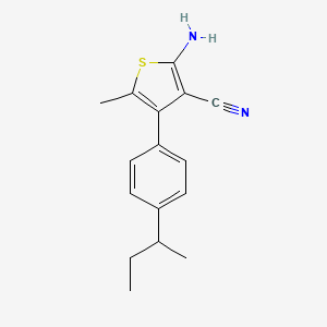 molecular formula C16H18N2S B1274357 2-Amino-4-(4-sec-butylphenyl)-5-methylthiophene-3-carbonitrile CAS No. 884497-30-7