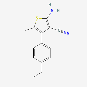molecular formula C14H14N2S B1274359 2-Amino-4-(4-ethylphenyl)-5-methylthiophene-3-carbonitrile CAS No. 884497-32-9