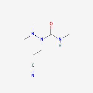 molecular formula C7H14N4O B12743592 Hydrazinecarboxamide, 1-(2-cyanoethyl)-N,2,2-trimethyl- CAS No. 96804-76-1