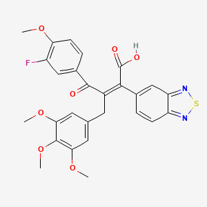 molecular formula C27H23FN2O7S B12743618 G0QK6L5Fgh CAS No. 195506-98-0