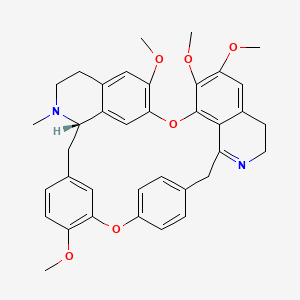 molecular formula C37H38N2O6 B12743635 (1S)-6,20,21,25-tetramethoxy-30-methyl-8,23-dioxa-15,30-diazaheptacyclo[22.6.2.29,12.13,7.114,18.027,31.022,33]hexatriaconta-3(36),4,6,9(35),10,12(34),14,18,20,22(33),24,26,31-tridecaene CAS No. 40039-47-2