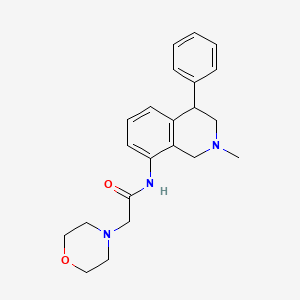 molecular formula C22H27N3O2 B12743637 N-(1,2,3,4-Tetrahydro-2-methyl-4-phenyl-8-isoquinolinyl)-4-morpholineacetamide CAS No. 91454-32-9