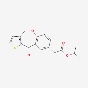 Isopropyl 4,10-dihydro-10-oxothieno(3,2-C)(1)benzoxepin-8-acetate