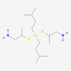 molecular formula C16H38GeN2S2 B12743664 2,2'-((Diisopentylgermylene)dithio)bis(1-propylamine) CAS No. 91486-01-0