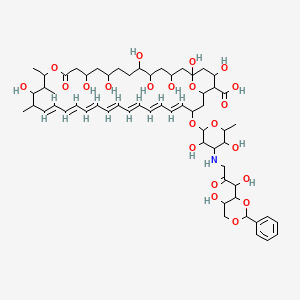 molecular formula C60H87NO22 B12743683 N-(1-Deoxy-4,6-O-benzylidene-D-fructos-1-yl)amphotericin B CAS No. 136365-26-9