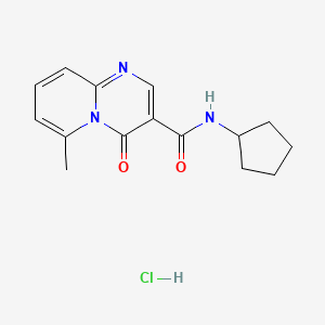 molecular formula C15H18ClN3O2 B12743701 4H-Pyrido(1,2-a)pyrimidine-3-carboxamide, N-cyclopentyl-6-methyl-4-oxo-, monohydrochloride CAS No. 125055-78-9