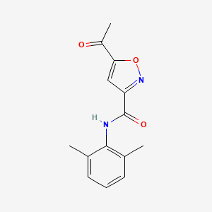 molecular formula C14H14N2O3 B12743737 3-Isoxazolecarboxamide, 5-acetyl-N-(2,6-dimethylphenyl)- CAS No. 139297-29-3