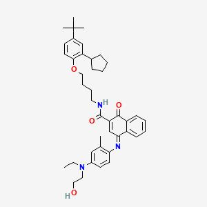 molecular formula C41H51N3O4 B12743744 N-(4-(2-Cyclopentyl-4-(1,1-dimethylethyl)phenoxy)butyl)-4-((4-(ethyl(2-hydroxyethyl)amino)-2-methylphenyl)imino)-1,4-dihydro-1-oxonaphthalene-2-carboxamide CAS No. 94200-84-7