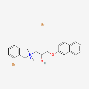 molecular formula C22H25Br2NO2 B12743749 2-Bromo-N-(2-hydroxy-3-(2-naphthalenyloxy)propyl)-N,N-dimethylbenzenemethanaminium bromide CAS No. 112169-51-4