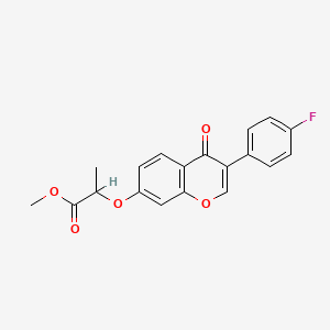 Methyl 2-((3-(4-fluorophenyl)-4-oxo-4H-1-benzopyran-7-yl)oxy)propanoate