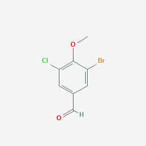 molecular formula C8H6BrClO2 B1274378 3-Bromo-5-chloro-4-methoxybenzaldehyde CAS No. 161565-36-2