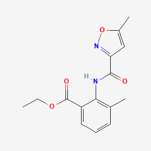 Benzoic acid, 3-methyl-2-(((5-methyl-3-isoxazolyl)carbonyl)amino)-, ethyl ester