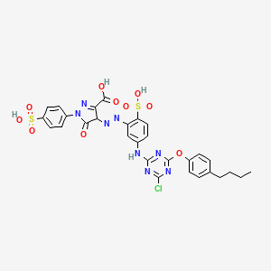 4-((5-((4-(4-Butylphenoxy)-6-chloro-1,3,5-triazin-2-yl)amino)-2-sulphophenyl)azo)-4,5-dihydro-5-oxo-1-(4-sulphophenyl)-1H-pyrazole-3-carboxylic acid